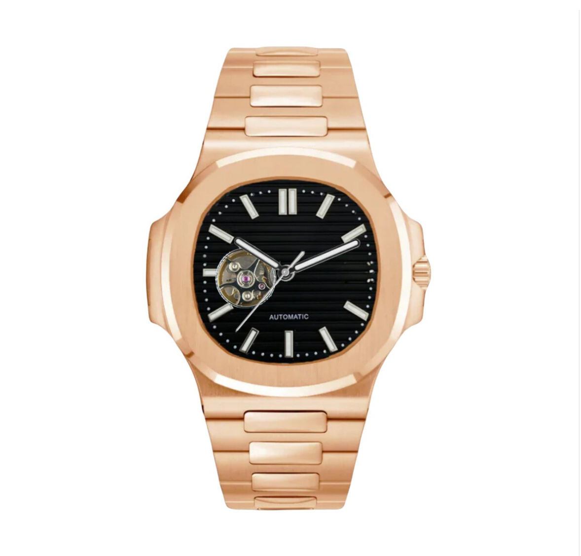 NAUTILUS MOD ROSE GOLD (BLACK DIAL OPEN HEART)