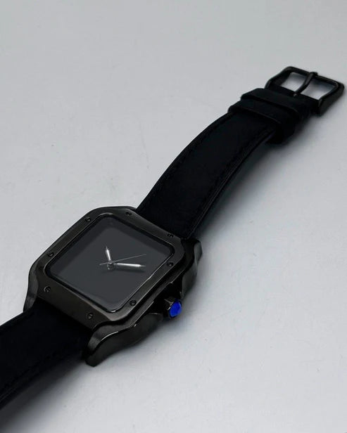 SANTOS BLACKED OUT (LEATHER STRAP) MOD