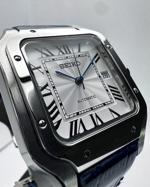 SANTOS WHITE (BLUE LEATHER STRAP) MOD