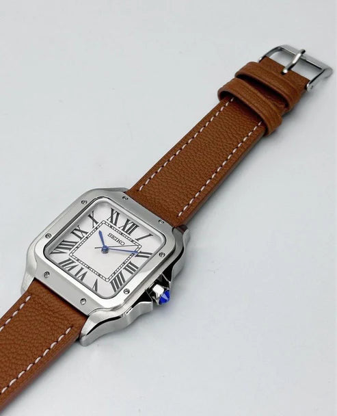 SANTOS WHITE (LEATHER STRAP) MOD