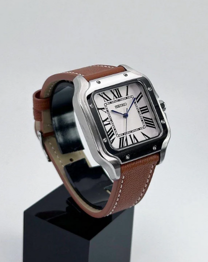 SANTOS WHITE LEATHER STRAP MOD