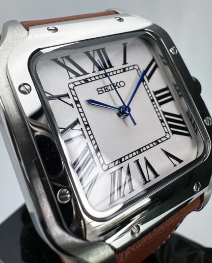 SANTOS WHITE LEATHER STRAP MOD