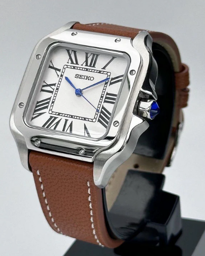 SANTOS WHITE LEATHER STRAP MOD