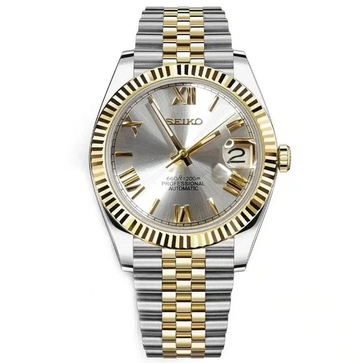 DATEJUST TWO TONE SILVER ROMAN