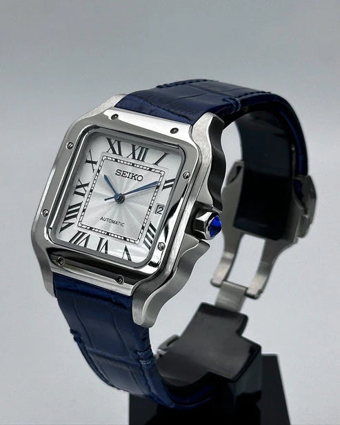 SANTOS WHITE (BLUE LEATHER STRAP) MOD
