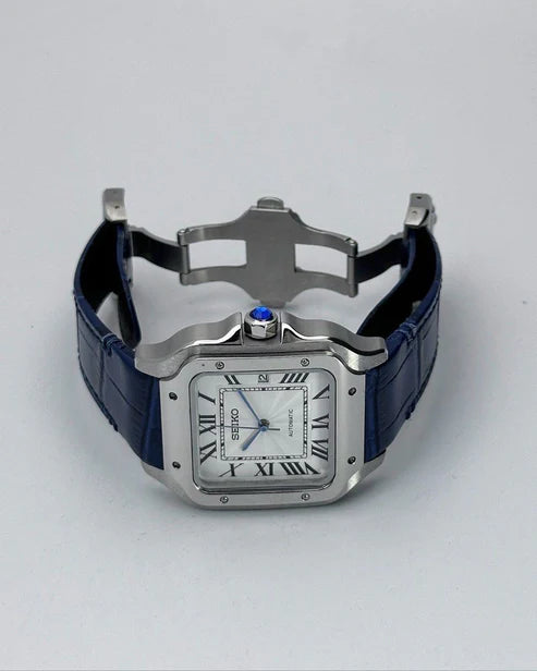 SANTOS WHITE (BLUE LEATHER STRAP) MOD