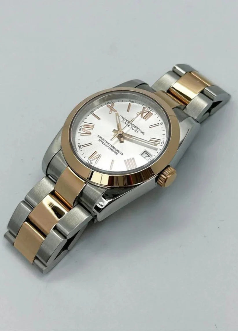 OYSTER TWO TONE ROSE GOLD ROMAN MOD